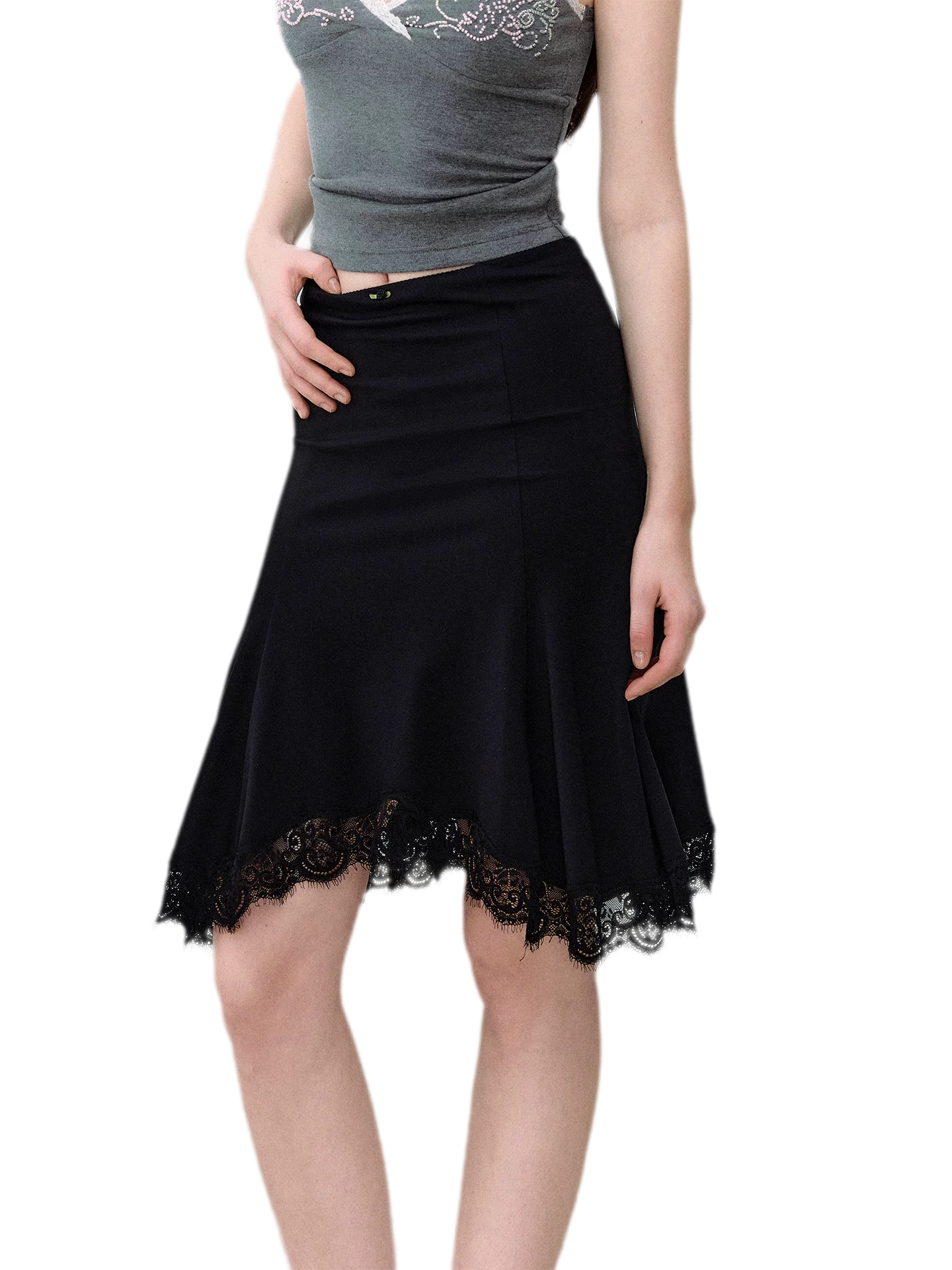 Lace Mermaid Midi Skirt