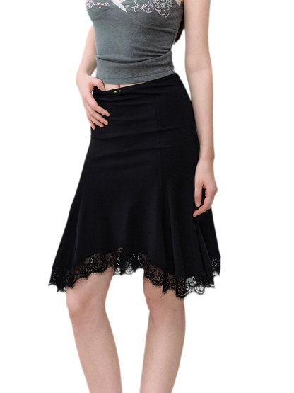 Lace Mermaid Midi Skirt