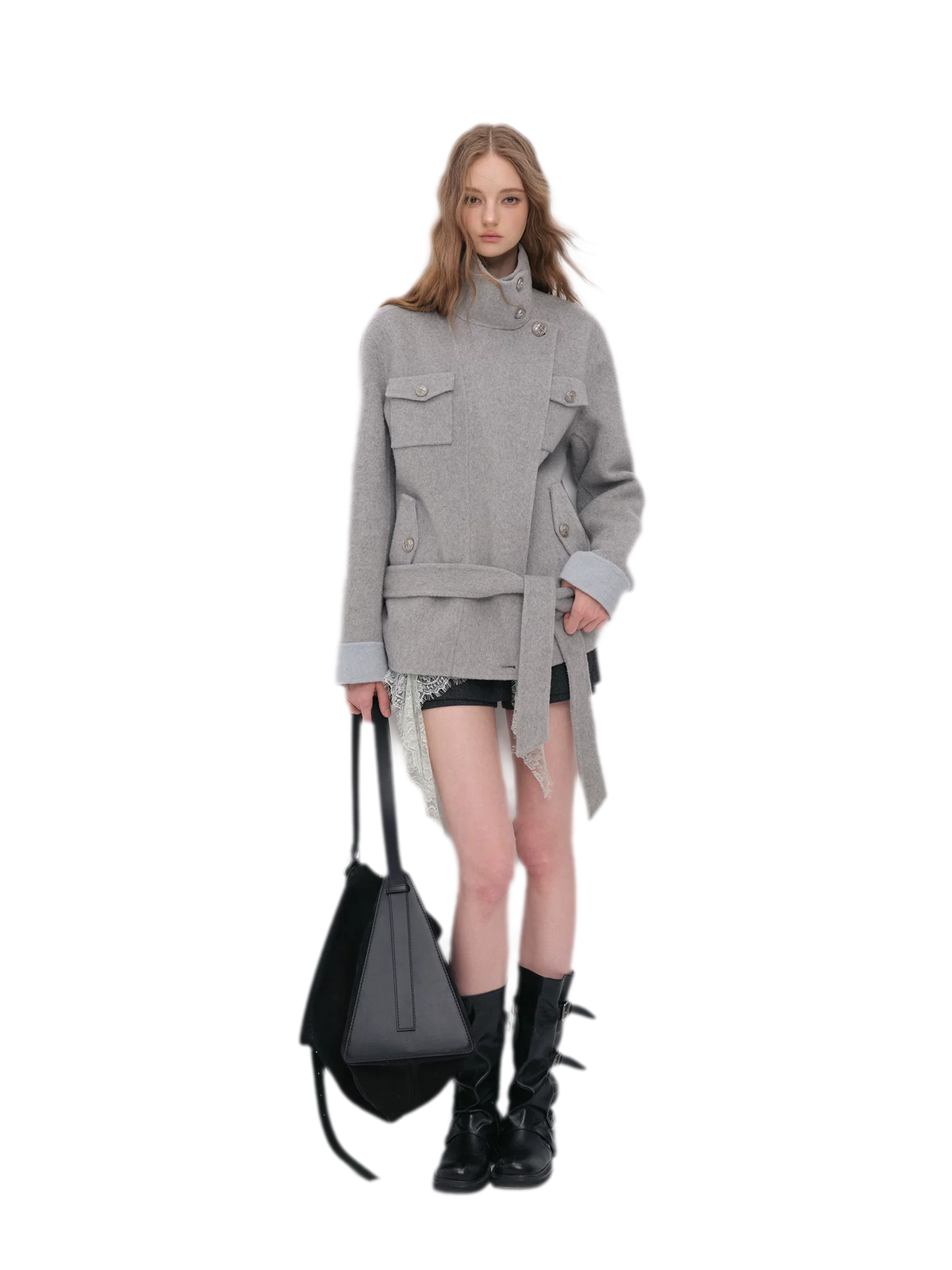 Heavyweight Contrast Wool Coat