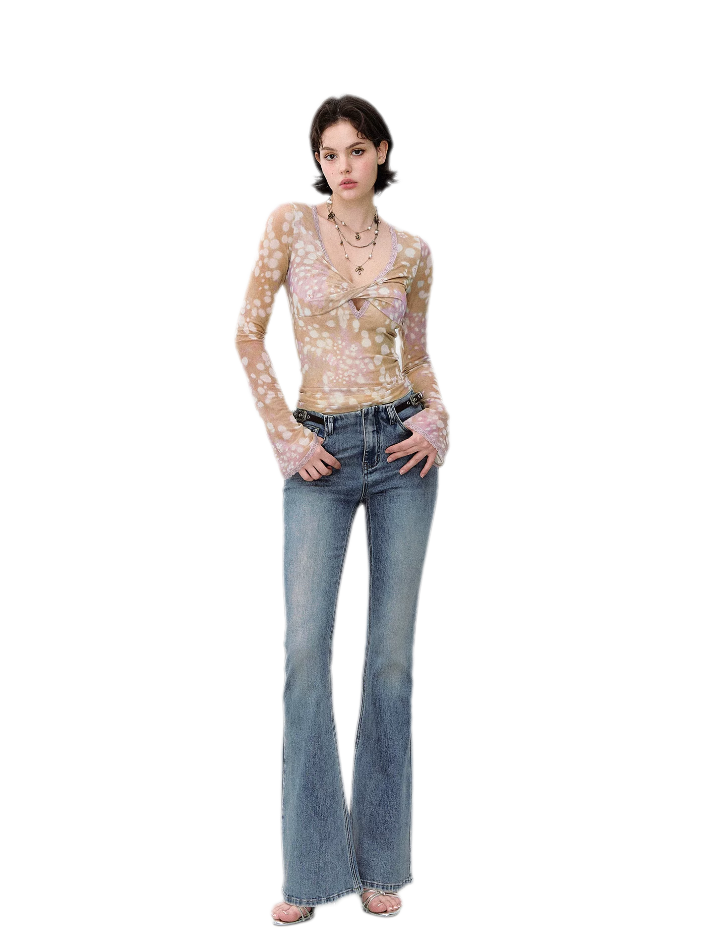 Denim Micro Flare Jeans