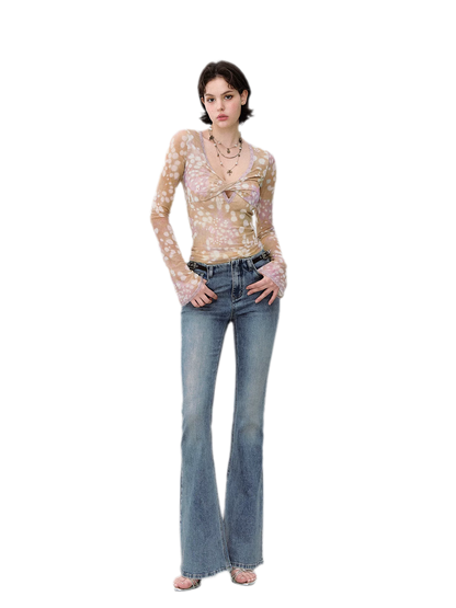 Denim Micro Flare Jeans
