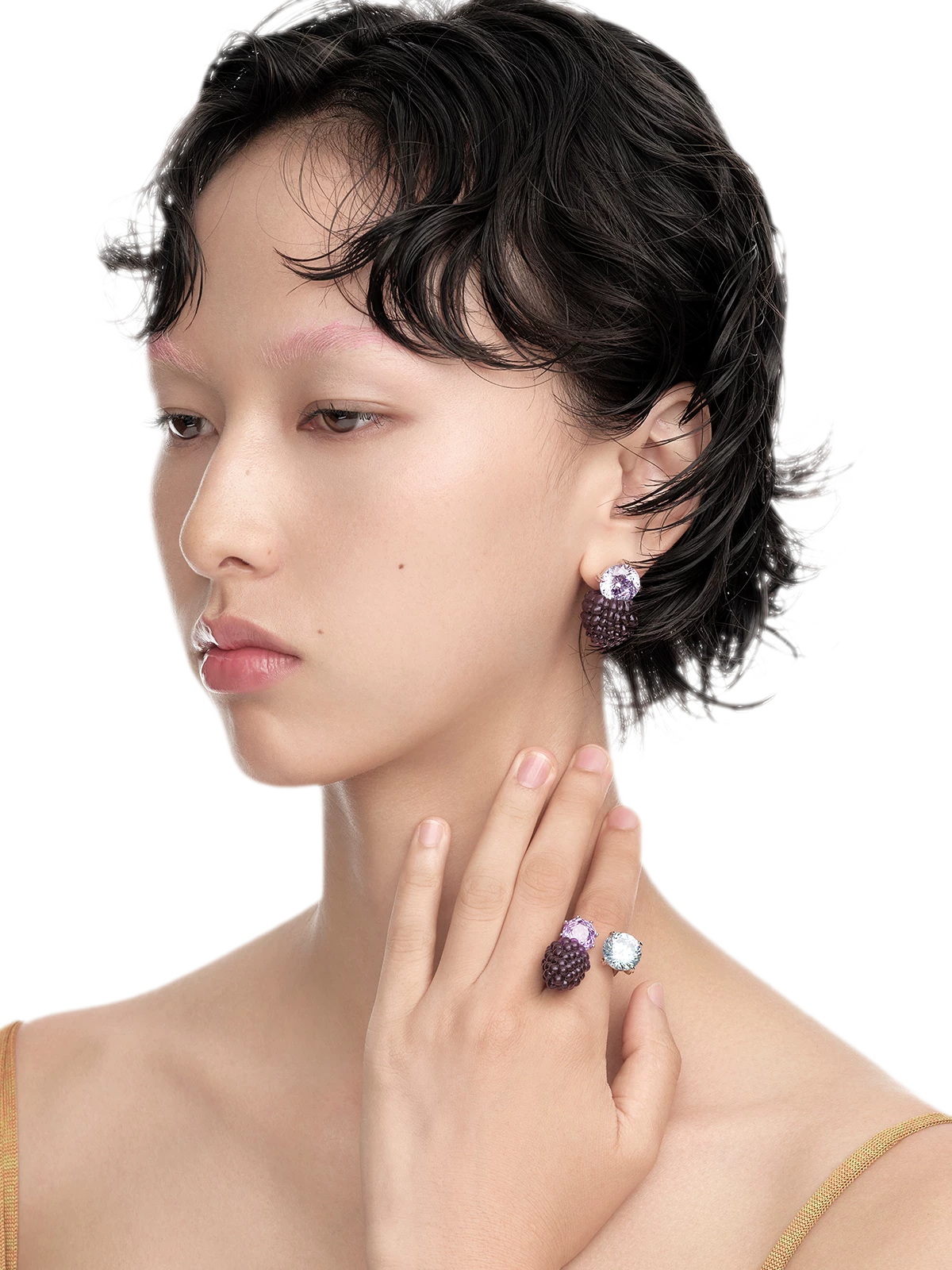 Berry Gemstone Statement Earrings