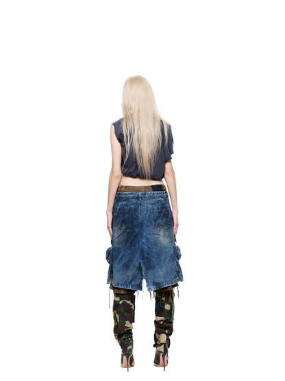 Vintage Washed Printed V-Neck Tank Top