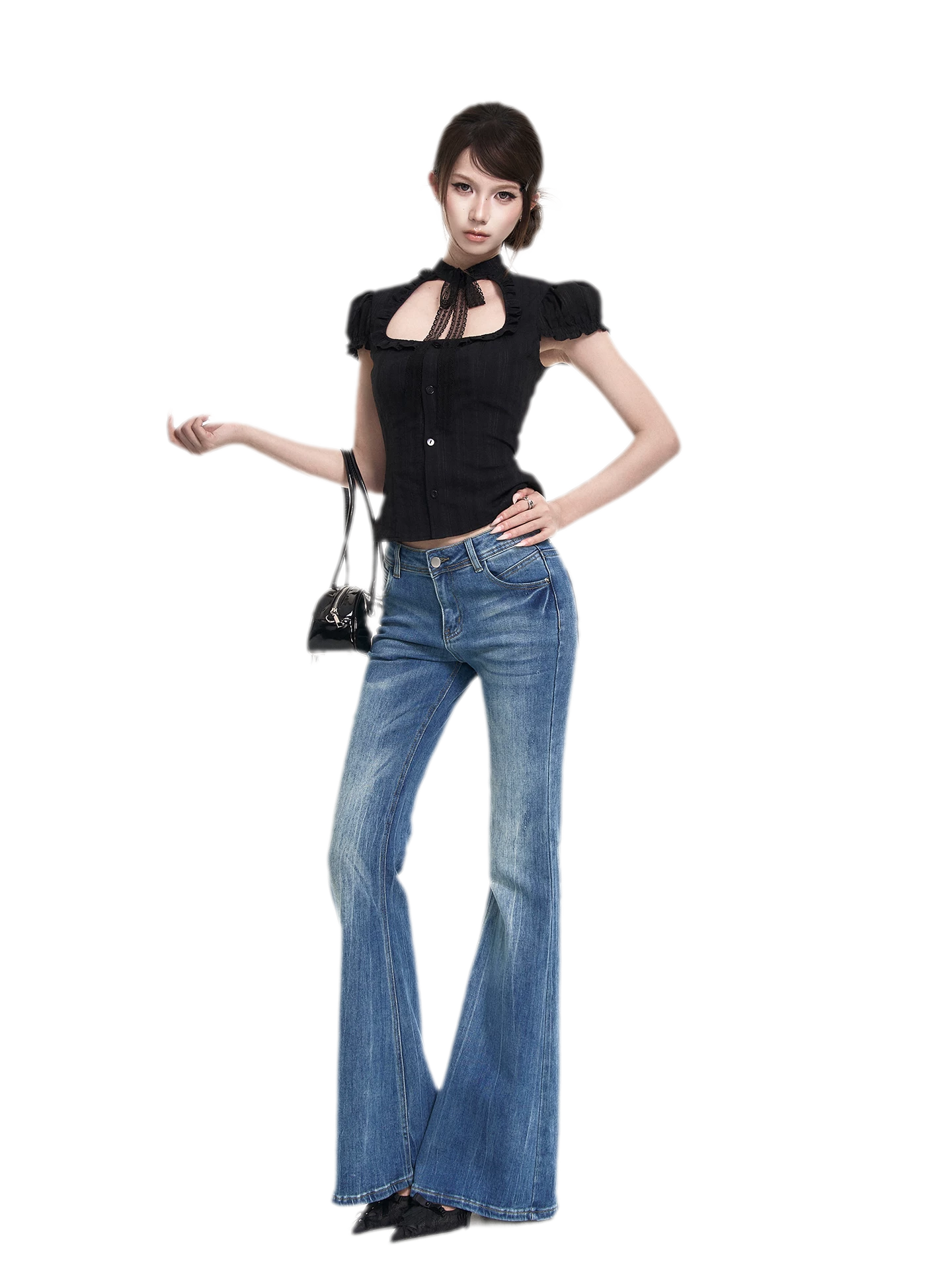 Lace Puff Sleeve Set