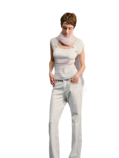 Raglan Stripe Slim Top