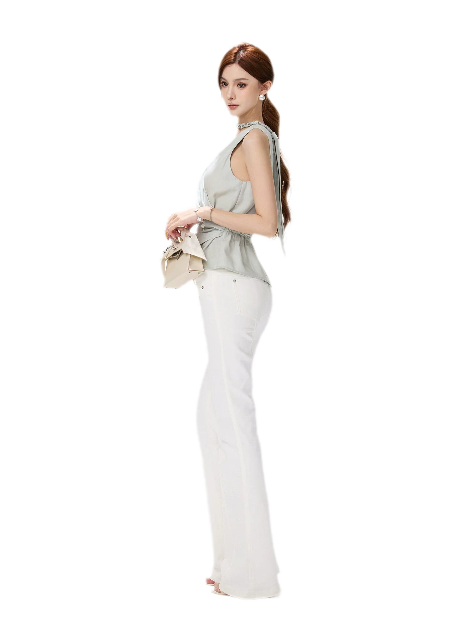 Hand-Braided Halter Waist Top