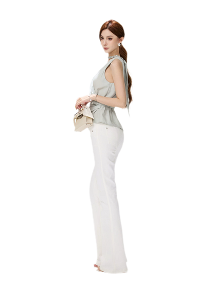 Hand-Braided Halter Waist Top
