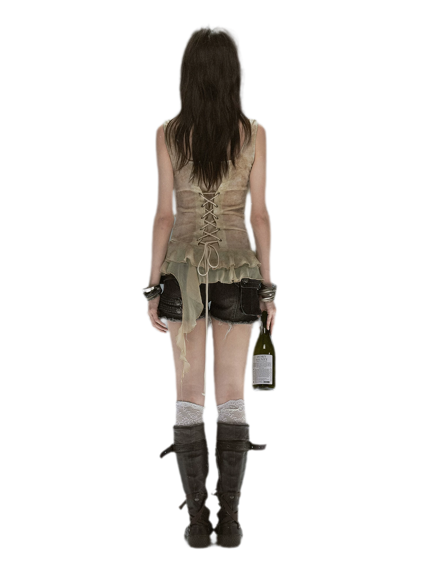 Dyed Chiffon Cowl Tank
