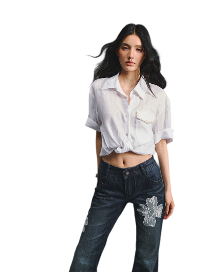 Linen Relaxed Cuff Shirt