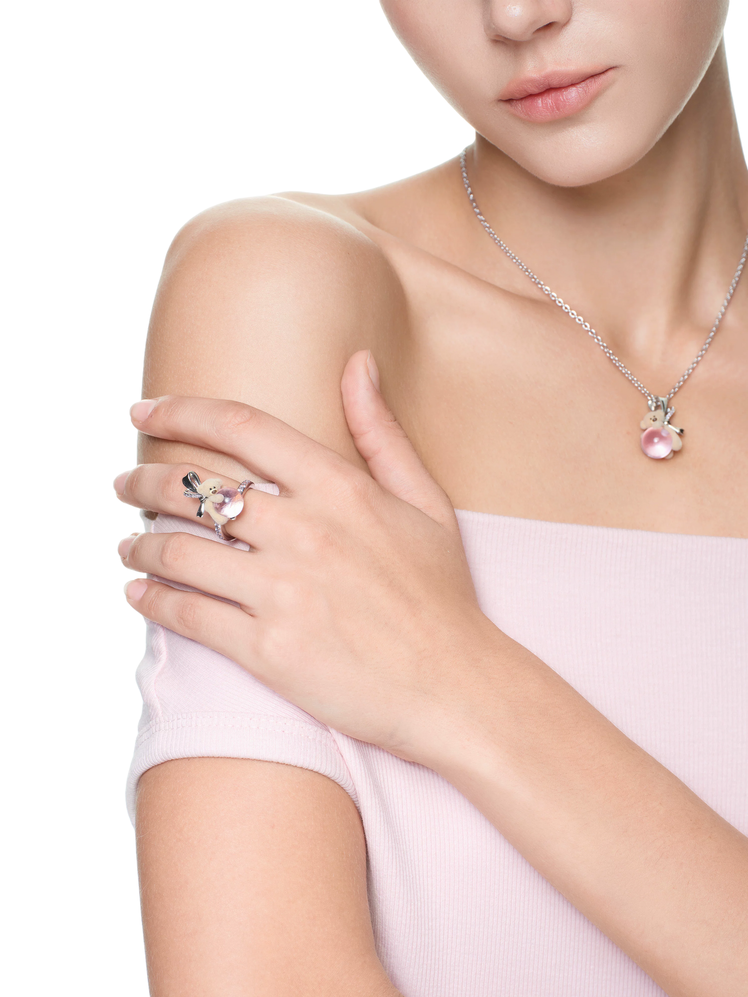 Bear Pearl Adjustable Ring