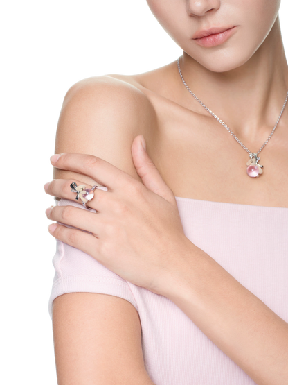 Bear Pearl Adjustable Ring