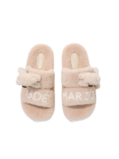 Pluchen slippers met platform en personage