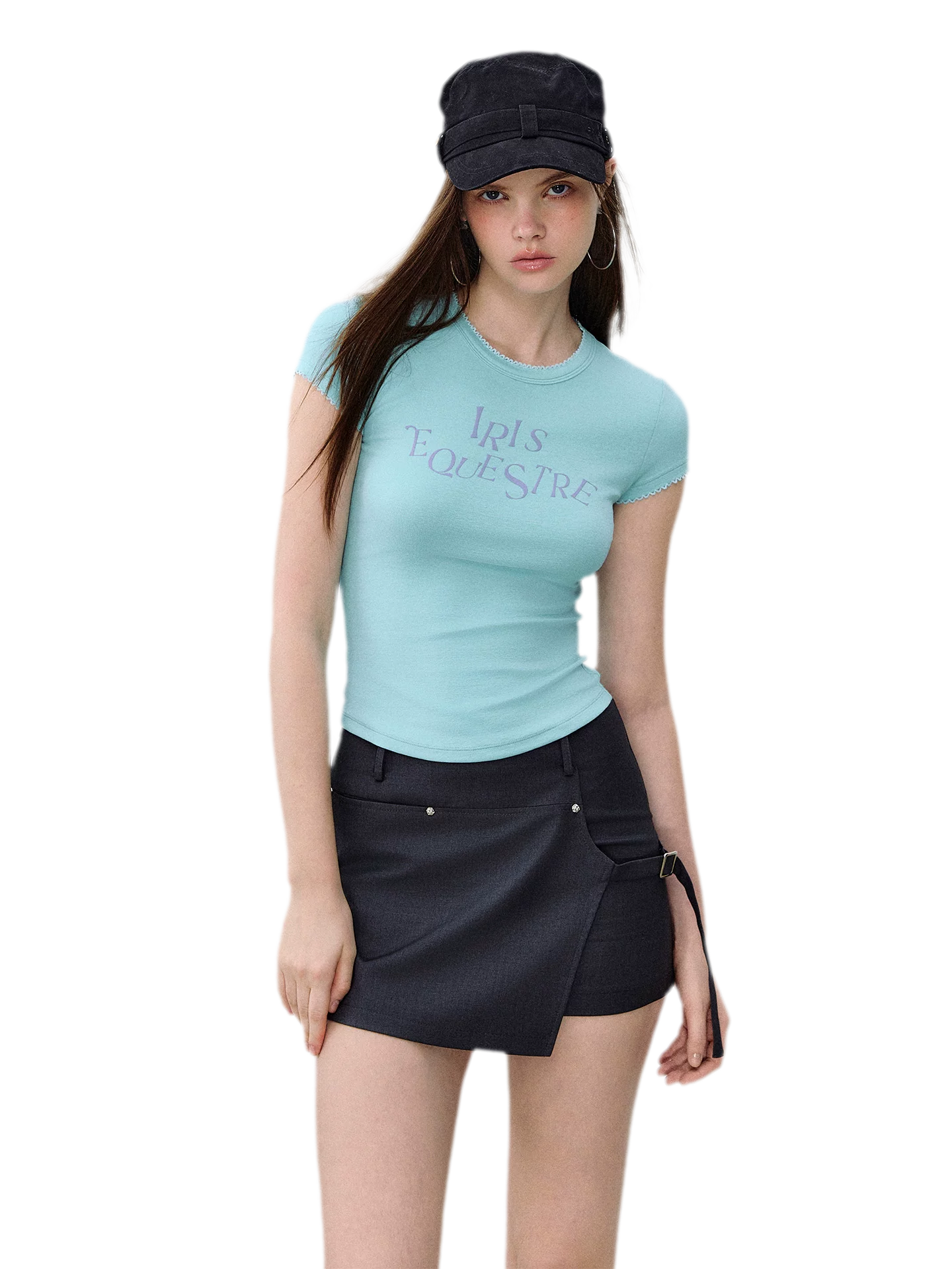 Asymmetric Wrap Mini Skirt