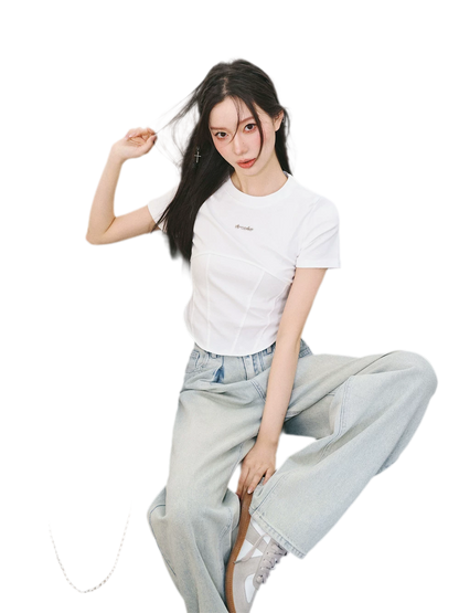Cropped Seam T-Shirt