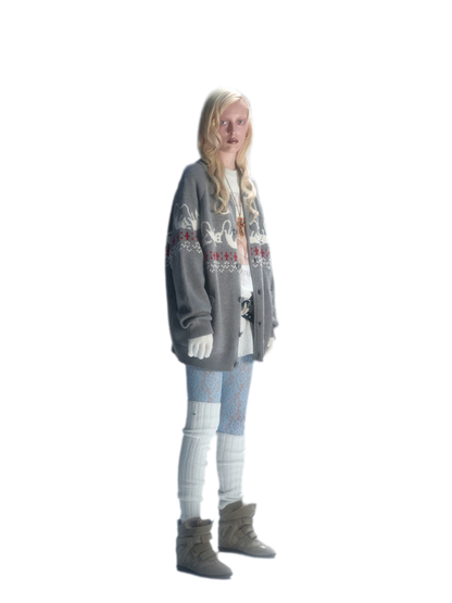 Gilet jacquard Fair Isle avec chats