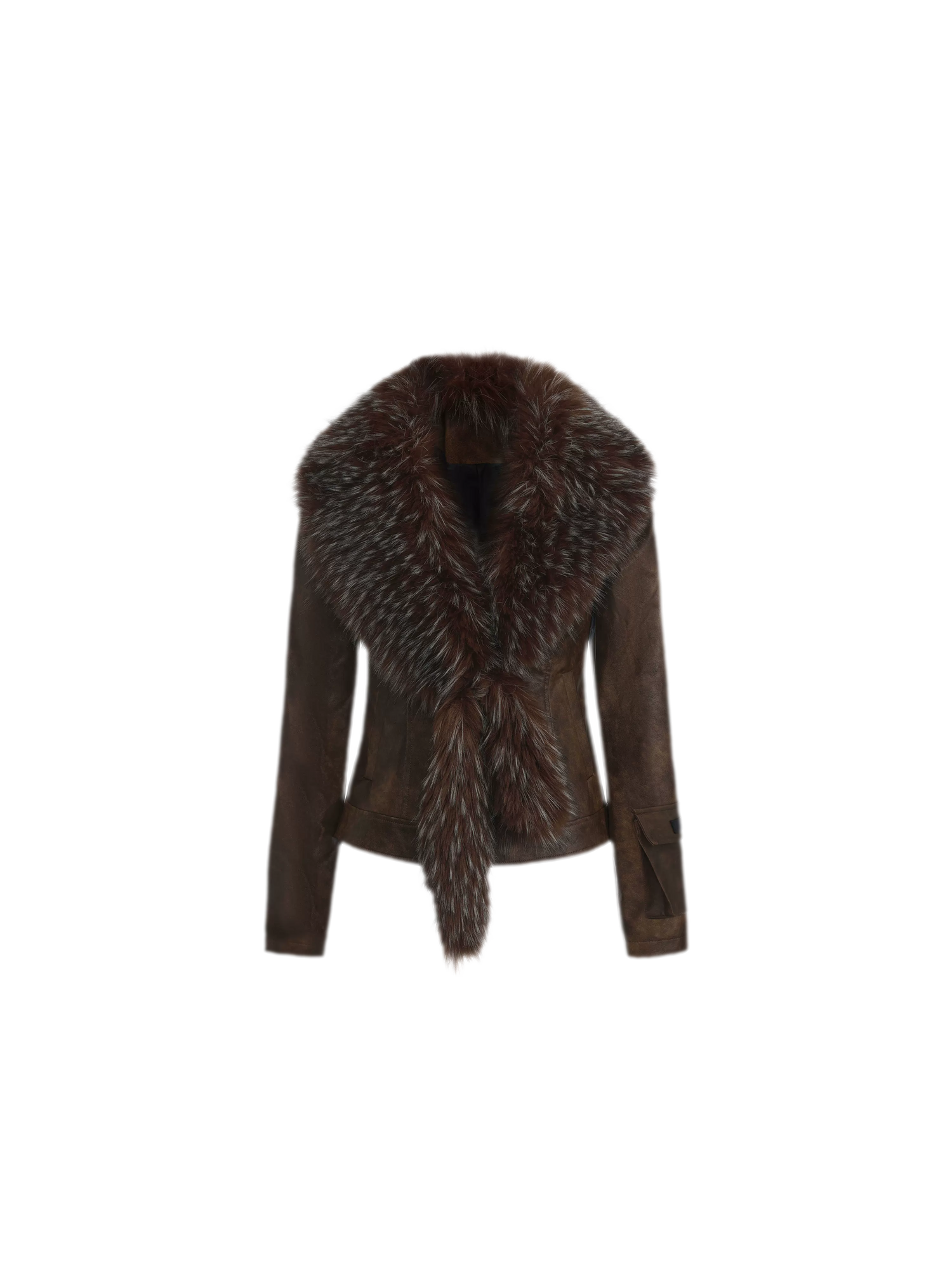 Detachable Collar Cropped Jacket