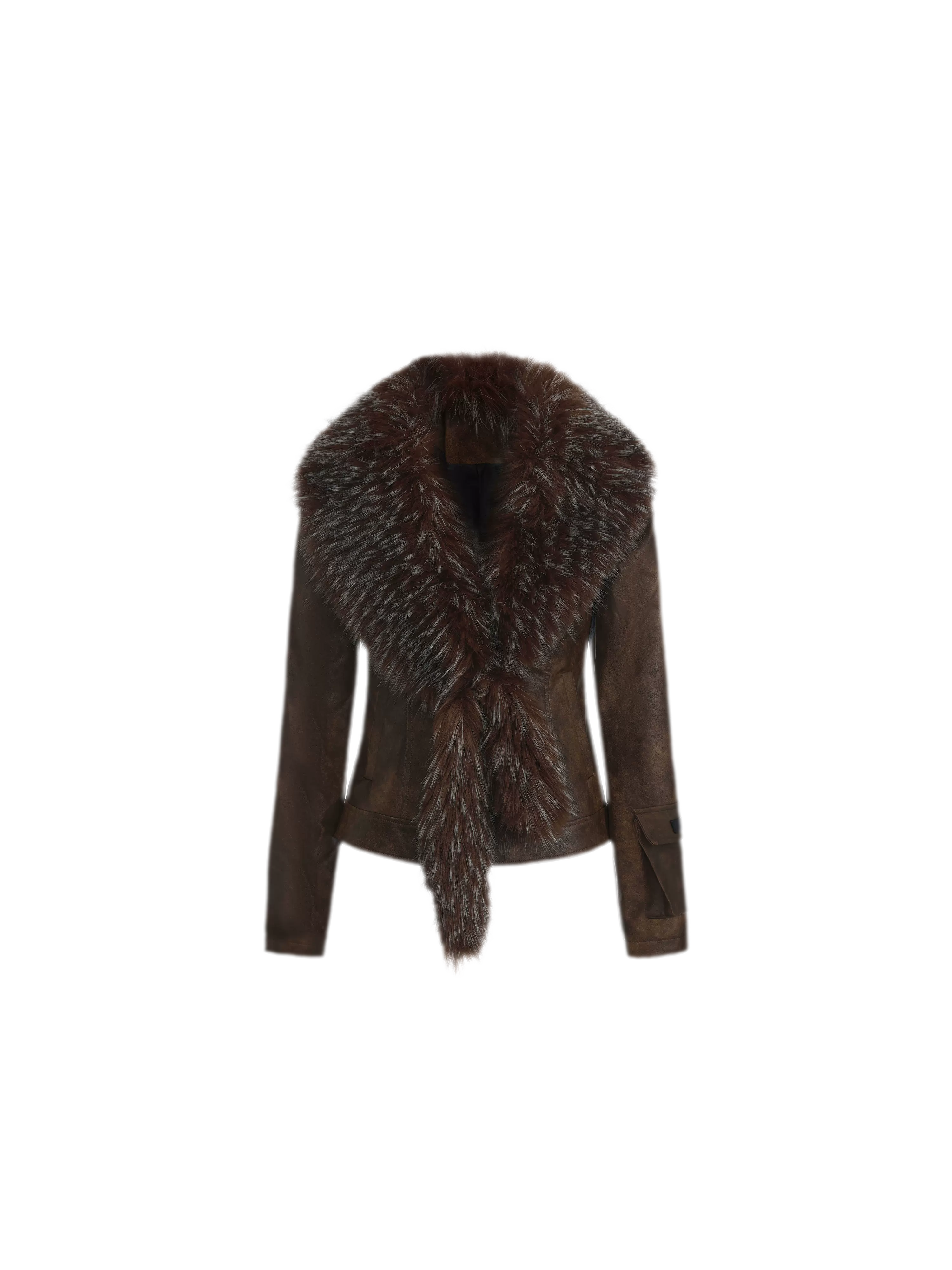 Detachable Collar Cropped Jacket