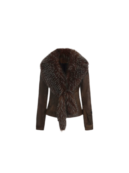 Detachable Collar Cropped Jacket