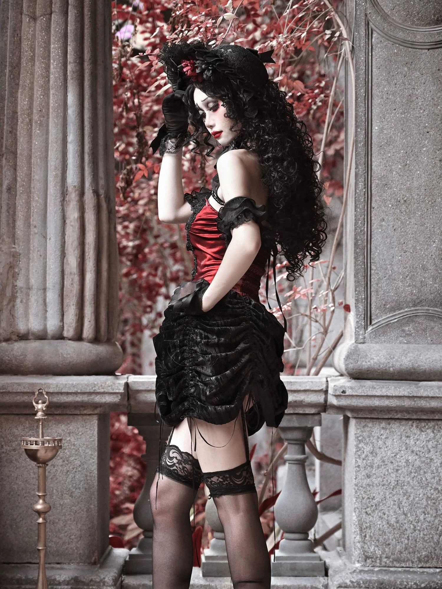 Velvet Lace Gothic Dress