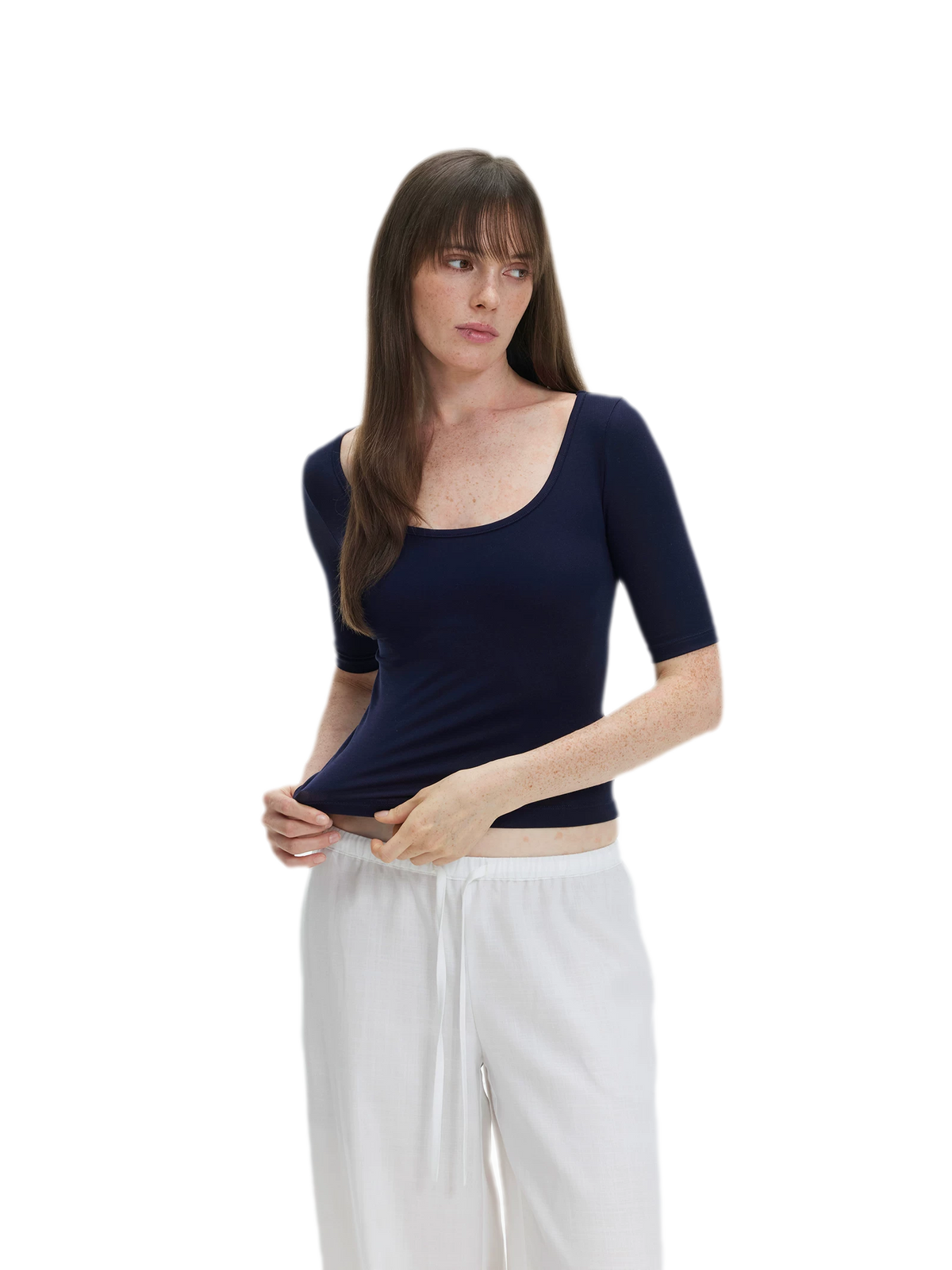 Soft U-Neck Slim-Fit T-Shirt