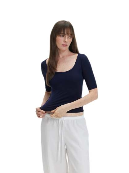 Soft U-Neck Slim-Fit T-Shirt