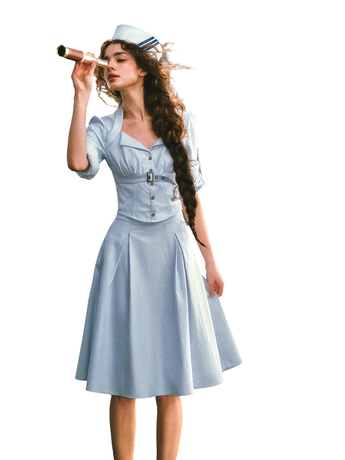 Nautical Lover Blue Stripe Shirt &amp; Skirt Set