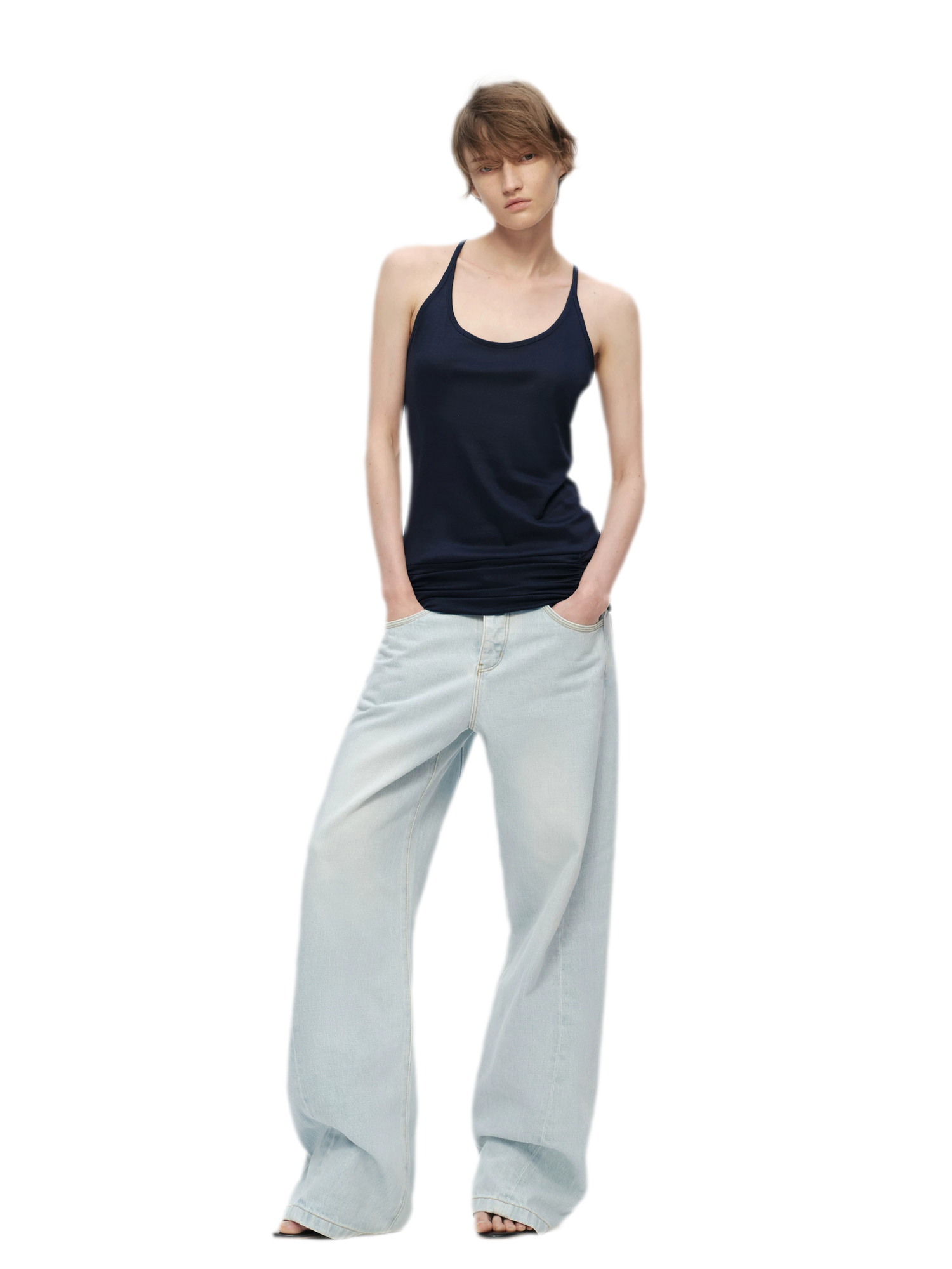 Lyocell Ruched Racerback Tank
