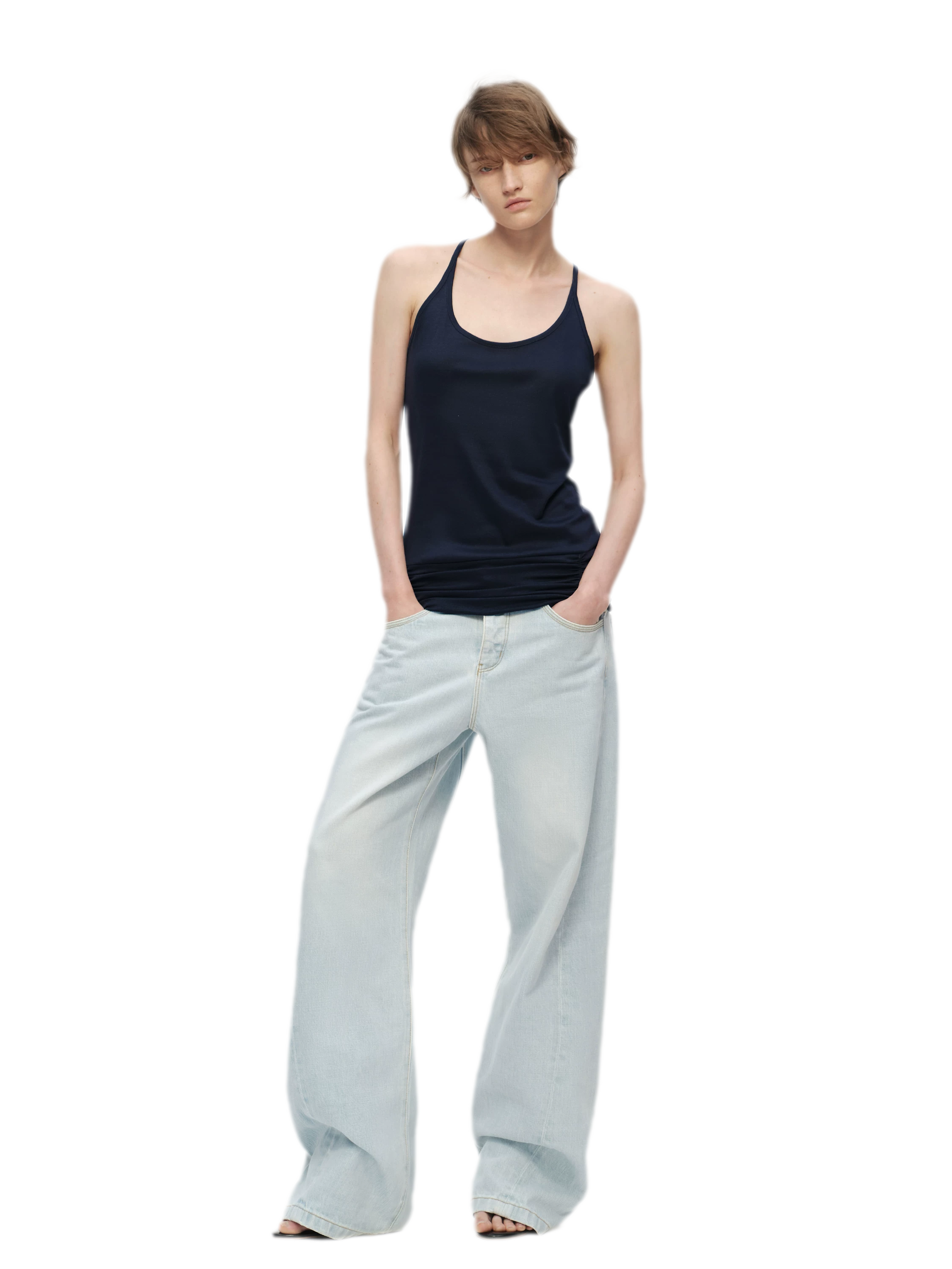Lyocell Ruched Racerback Tank