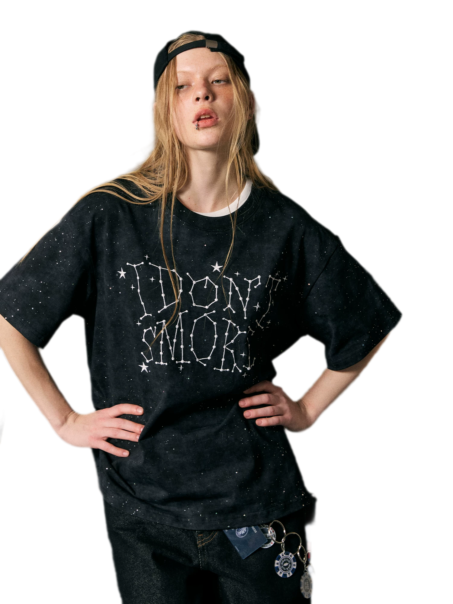 Starry Glitter Oversized T-Shirt
