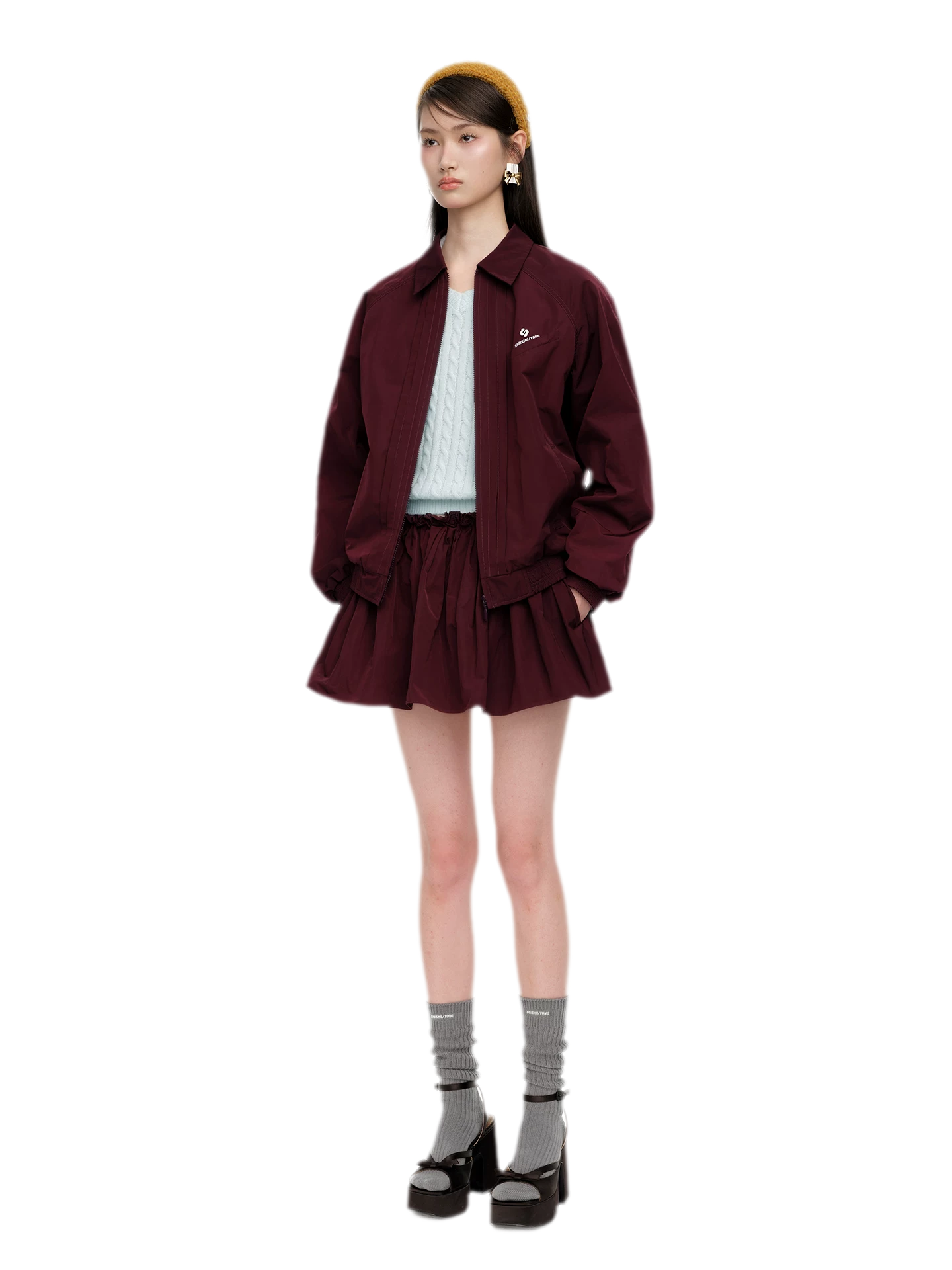 Pointed Collar Track Jacket