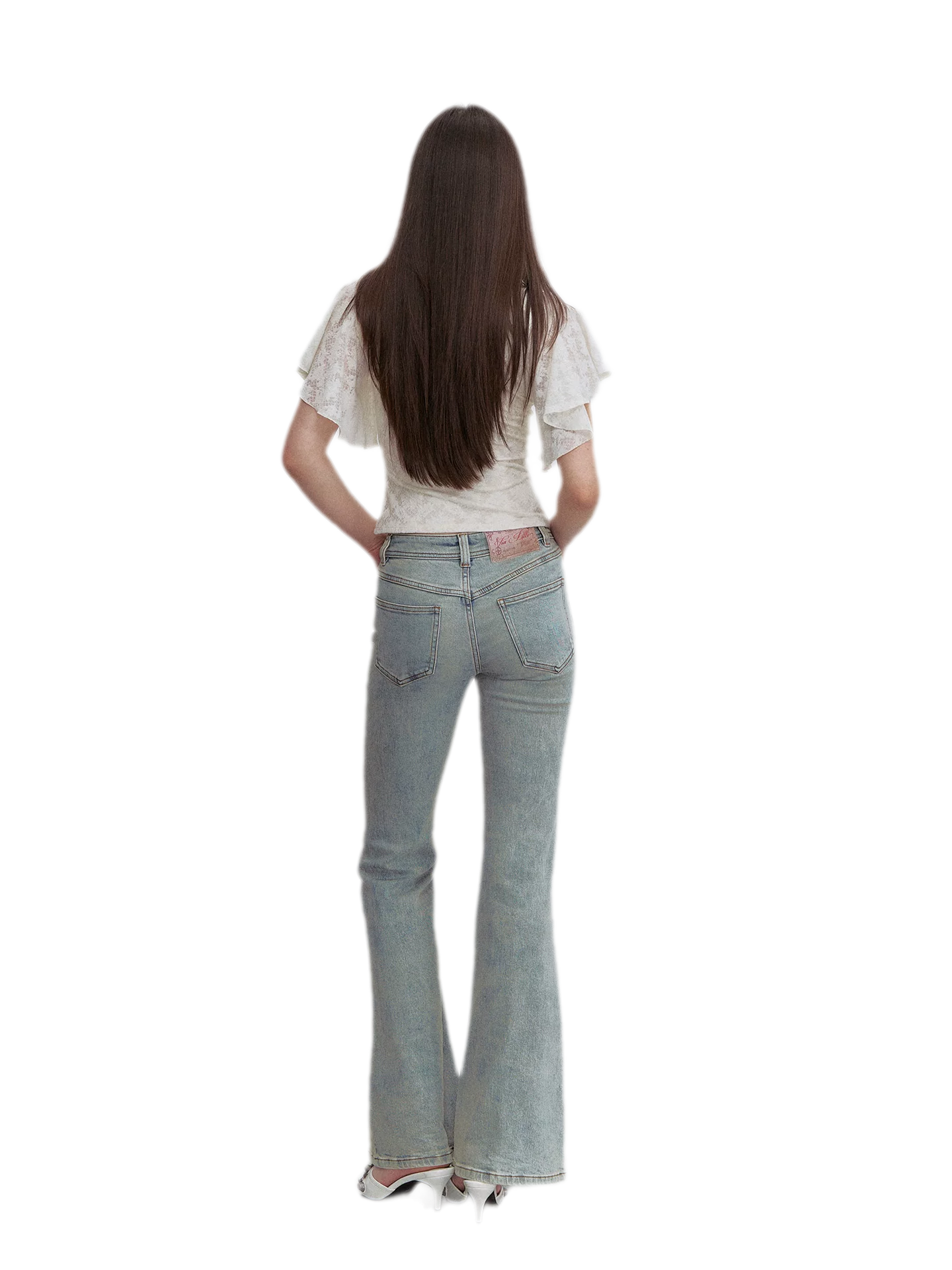 Vintage Wash Micro-Flare Jeans