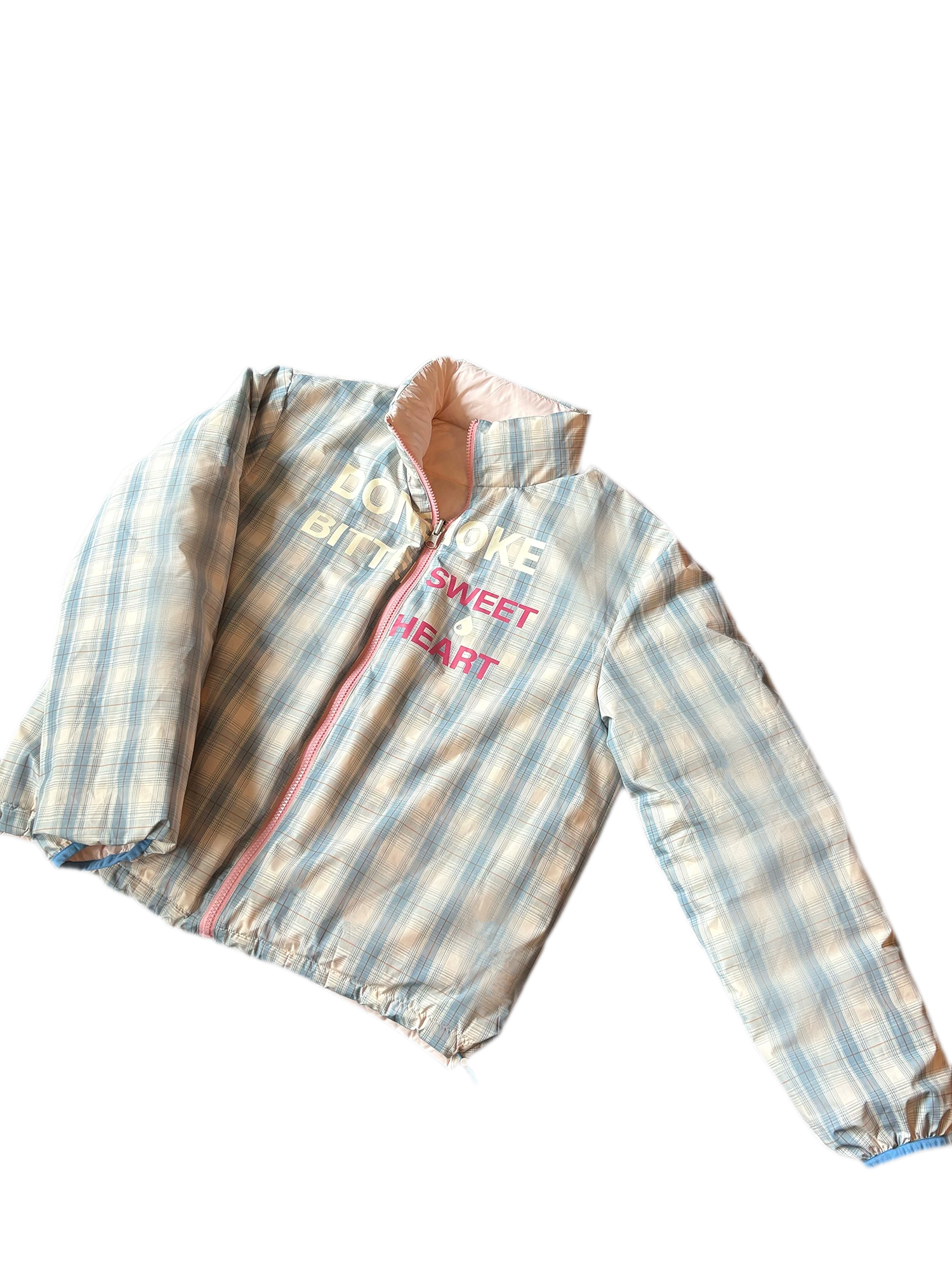 Reversible Plaid Lightweight Down Jacket