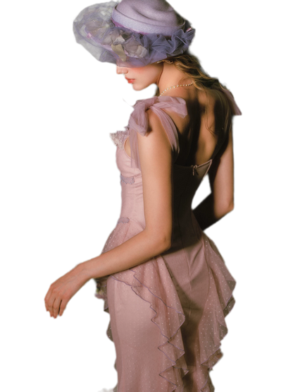 Polka-Dot Ruffle Corset Dress