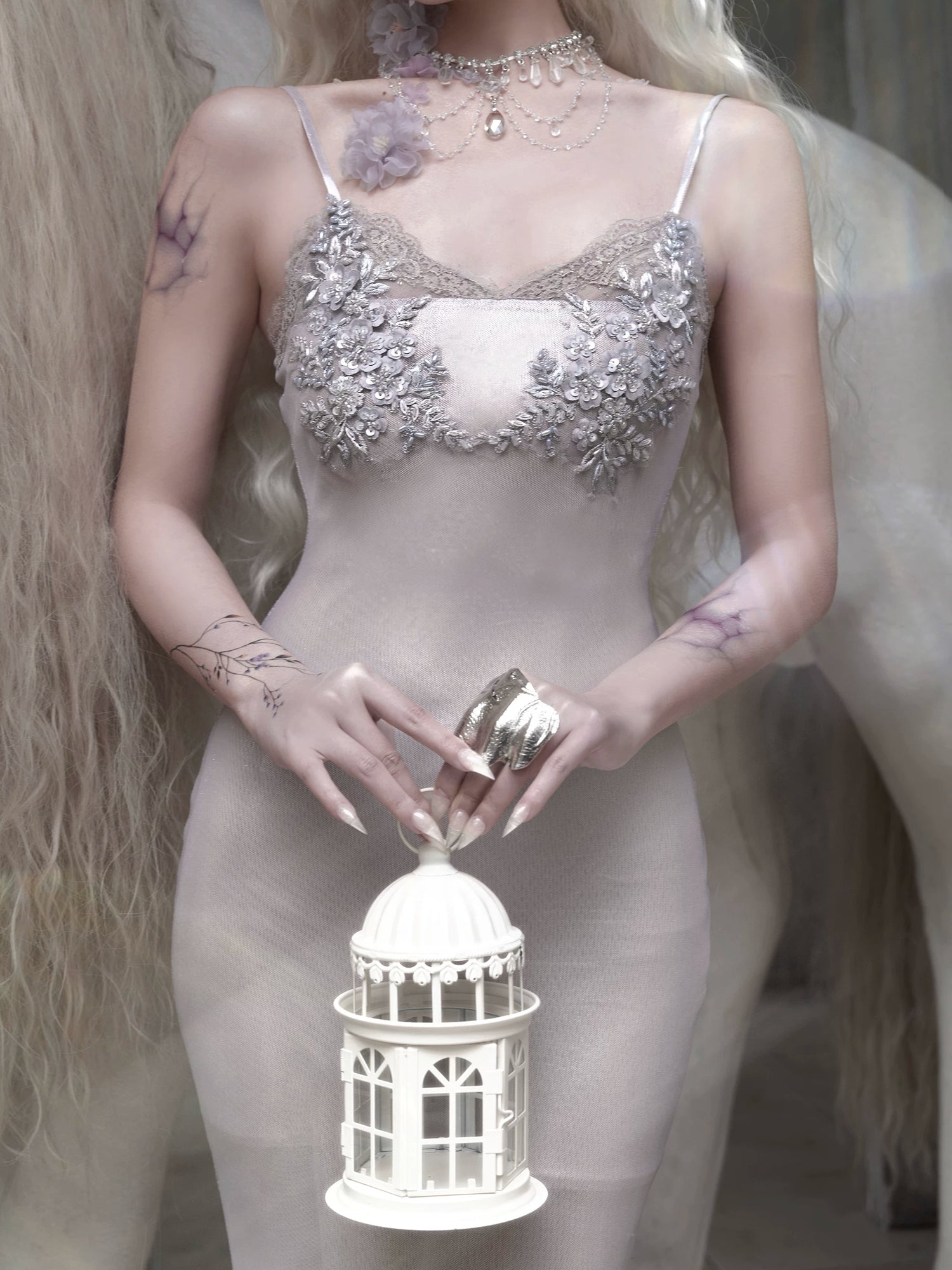Embroidered Beaded Mermaid Dress