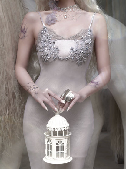 Embroidered Beaded Mermaid Dress