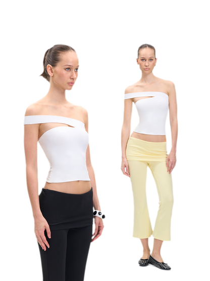 Asymmetric Strap Bustier Top