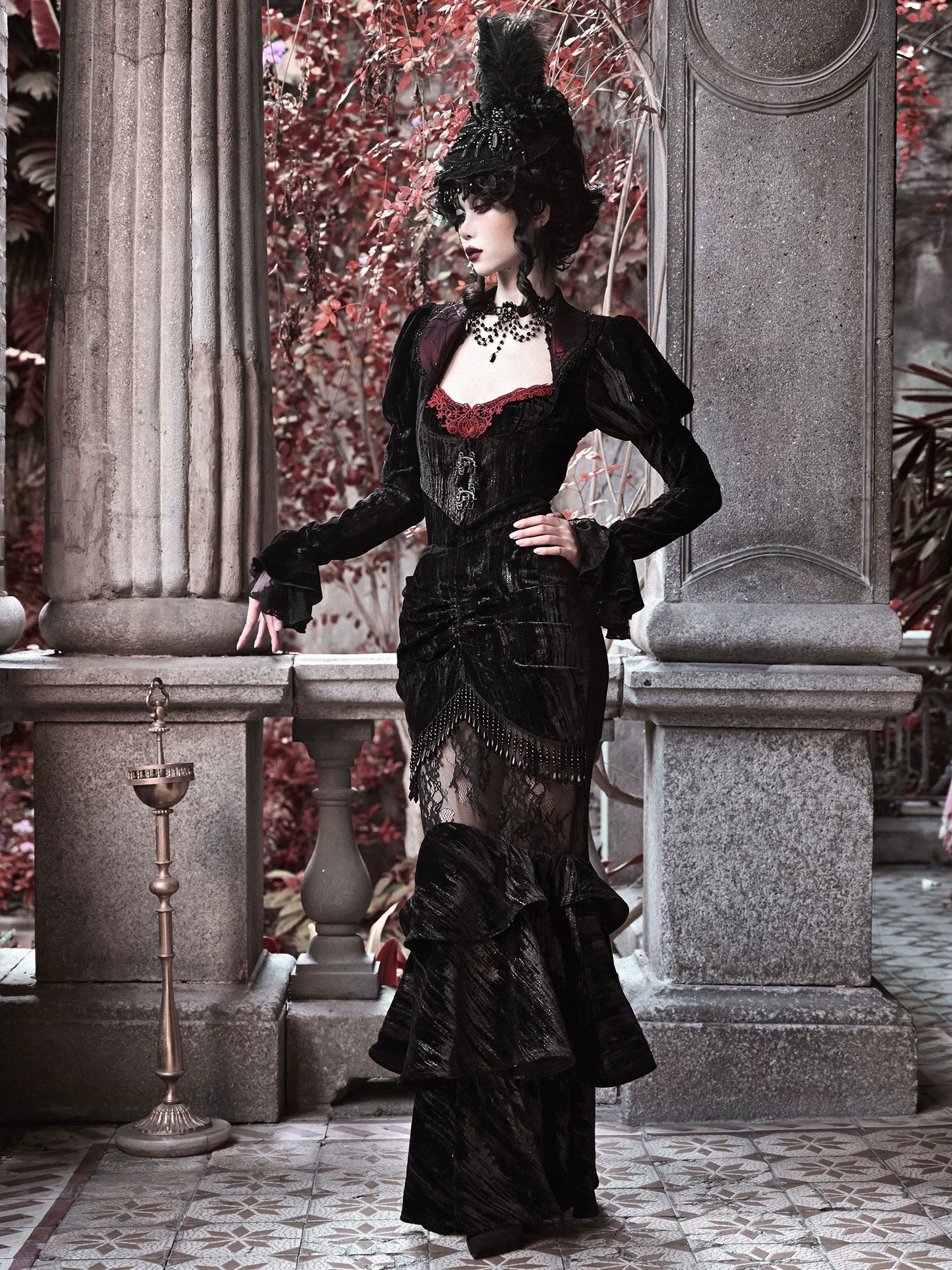 Velvet Gothic Fitted Jacket