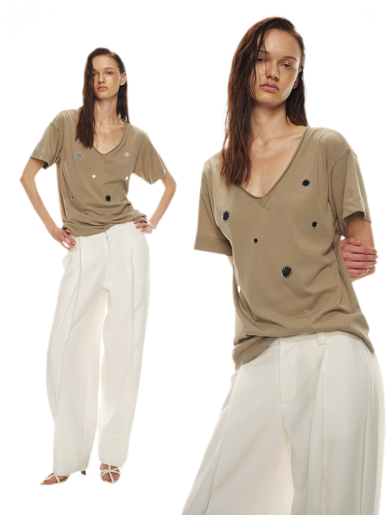 Relaxed Stylish V-Neck Short Sleeve T-Shirt