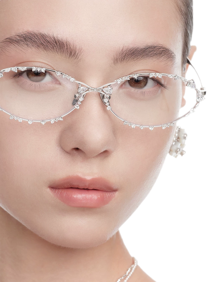 Cubic Zirconia Oval Eyewear
