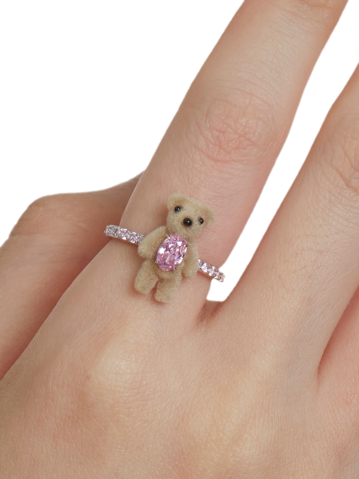 Velvet Mini Bear Pearl Ring