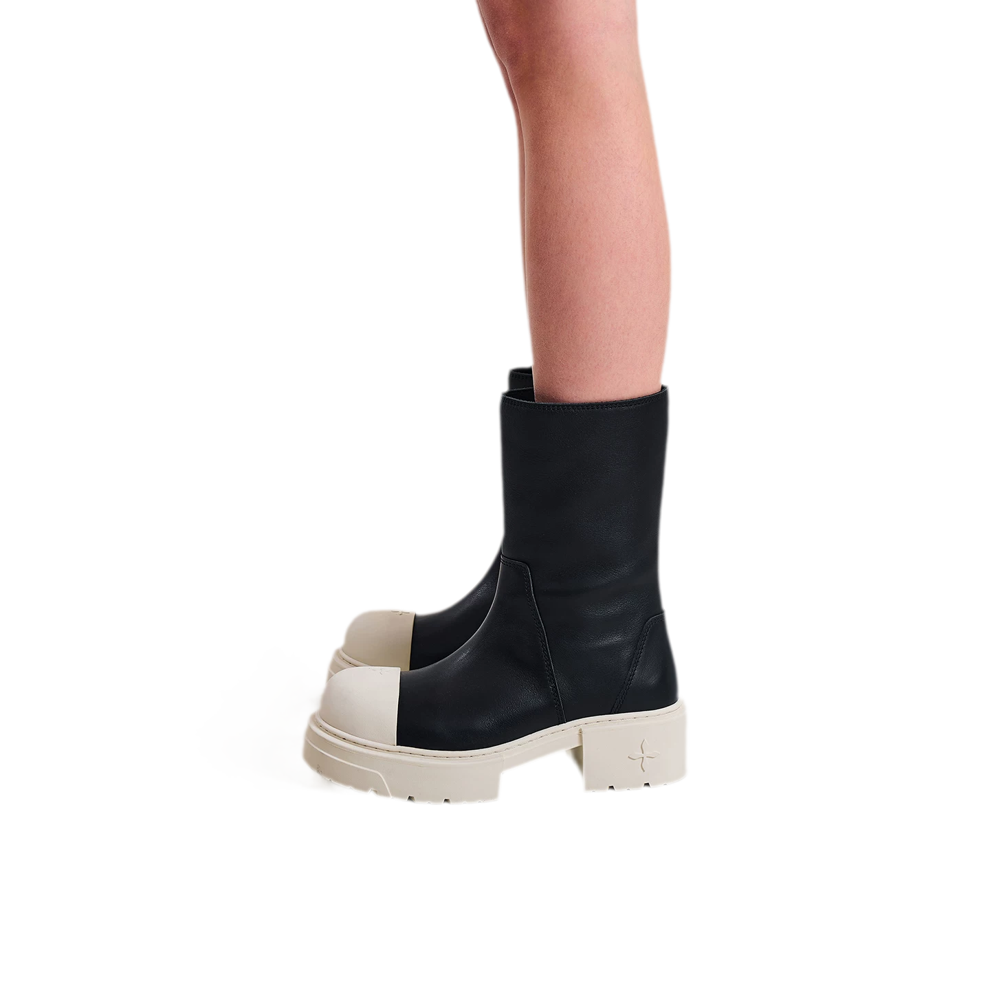 Mid-Calf Leather Boots