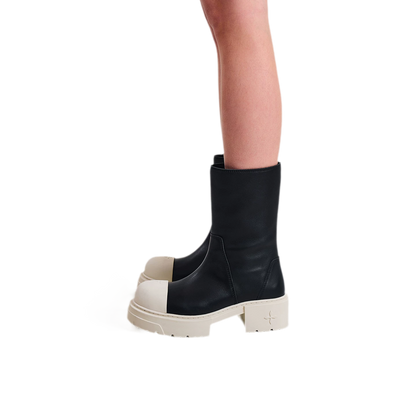 Mid-Calf Leather Boots
