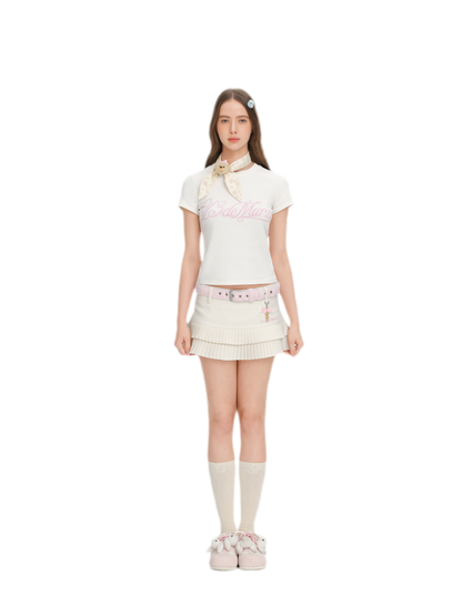 Floral Crossover Short T-shirt