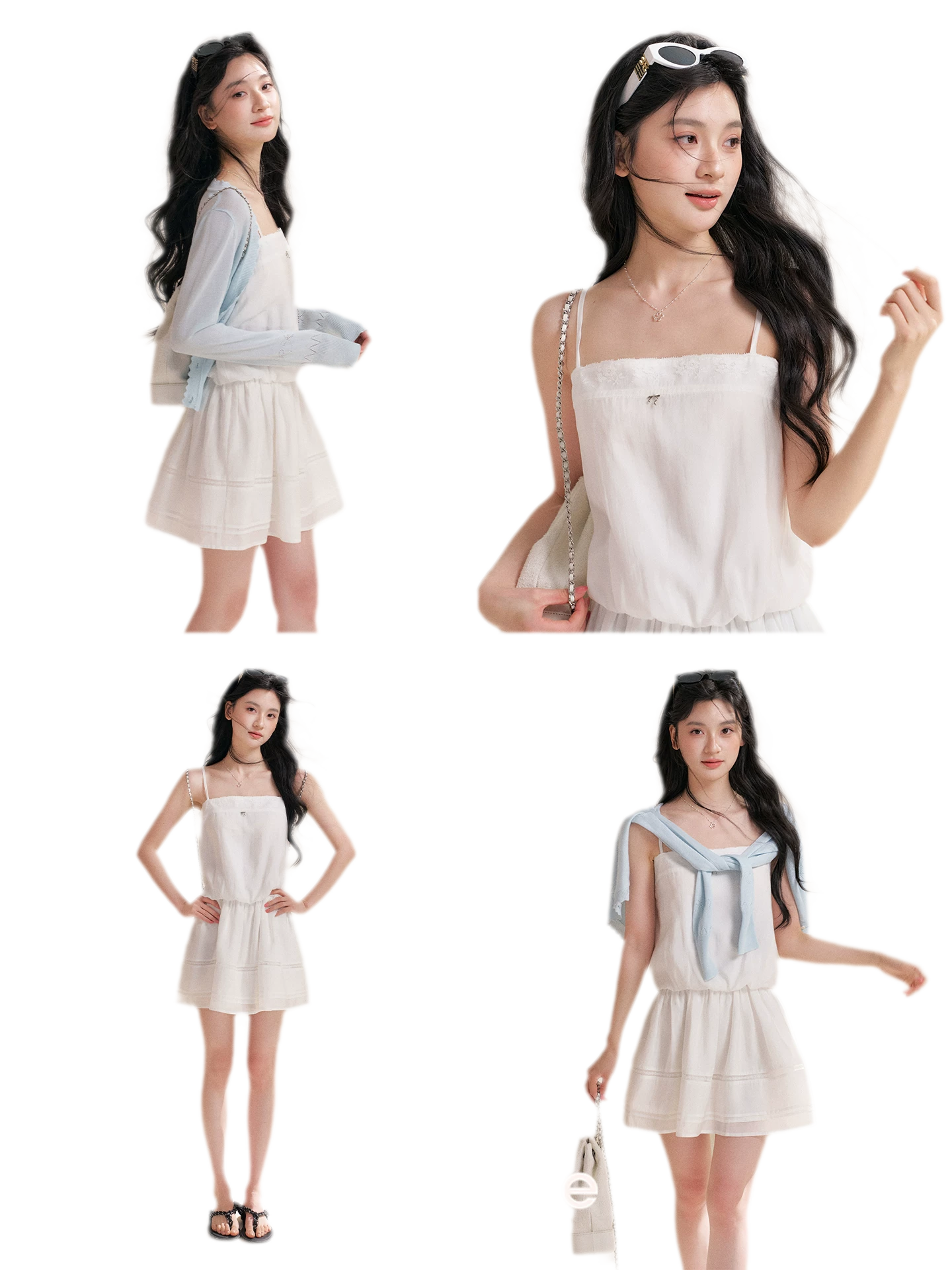 Soft Tencel Lace Dress &amp; Cardigan Set