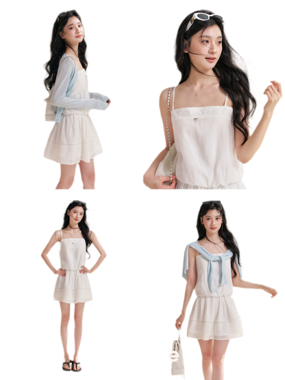 Soft Tencel Lace Dress &amp; Cardigan Set