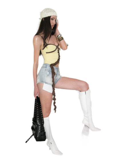 Washed Distressed Denim Shorts