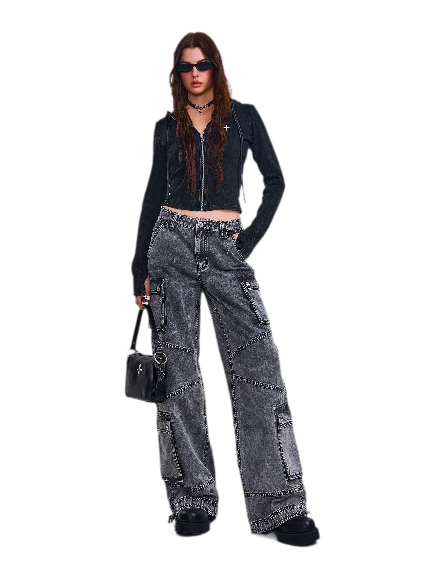 Retro Workwear Wide-Leg Pants