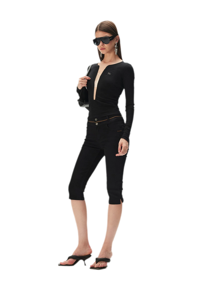 Mesh V-Neck Slim Tee