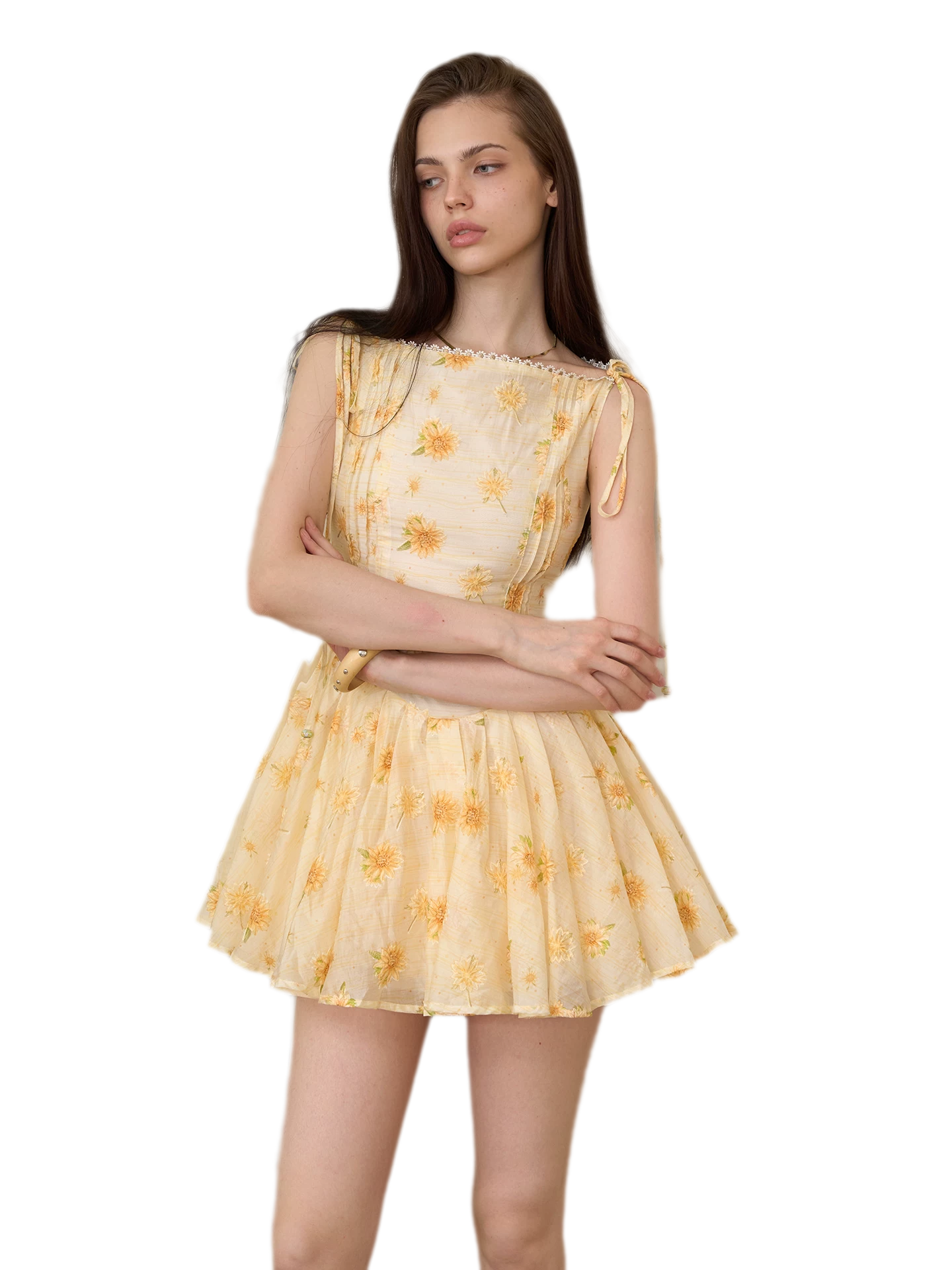 Daisy Embroidered Mini Dress