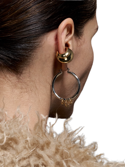 Punk Style Overlapping Gold and Silver Earrings